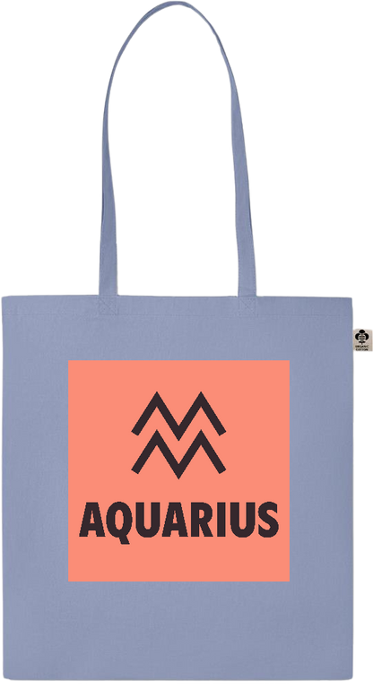 Zodiac Aquarius Design - Essential colored organic cotton tote bag_BABY BLUE_front