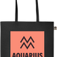 Zodiac Aquarius Design - Essential colored organic cotton tote bag_BLACK_front