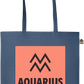 Zodiac Aquarius Design - Essential colored organic cotton tote bag_BLUE_front