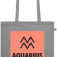 Zodiac Aquarius Design - Essential colored organic cotton tote bag_GREY_front