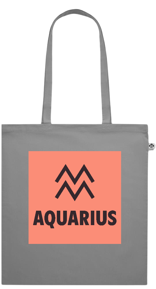 Zodiac Aquarius Design - Essential colored organic cotton tote bag_GREY_front