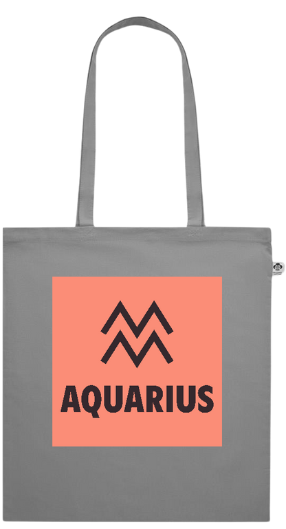 Zodiac Aquarius Design - Essential colored organic cotton tote bag_GREY_front