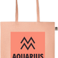 Zodiac Aquarius Design - Essential colored organic cotton tote bag_ORANGE_front