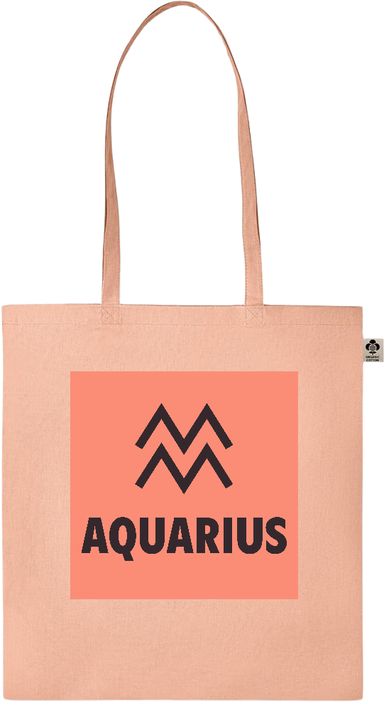 Zodiac Aquarius Design - Essential colored organic cotton tote bag_ORANGE_front