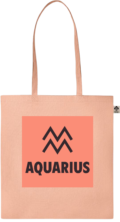 Zodiac Aquarius Design - Essential colored organic cotton tote bag_ORANGE_front