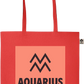 Zodiac Aquarius Design - Essential colored organic cotton tote bag_RED_front