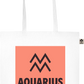 Zodiac Aquarius Design - Essential colored organic cotton tote bag_WHITE_front