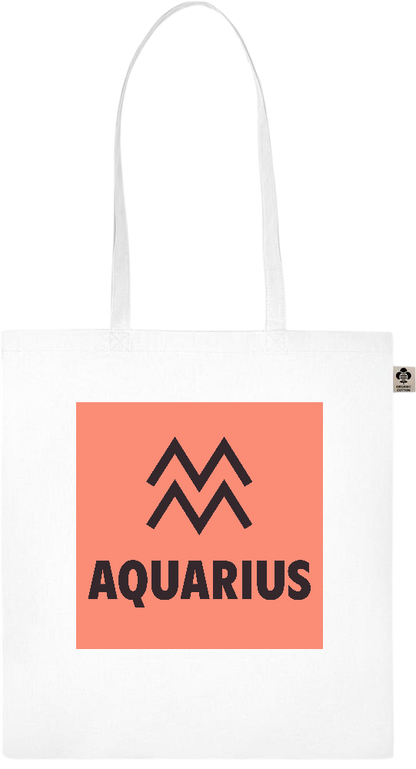 Zodiac Aquarius Design - Essential colored organic cotton tote bag_WHITE_front