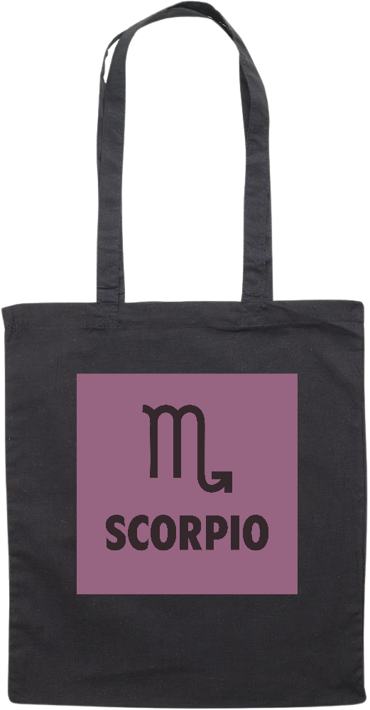 Zodiac Scorpio Design - Essential colored event tote bag_BLACK_front