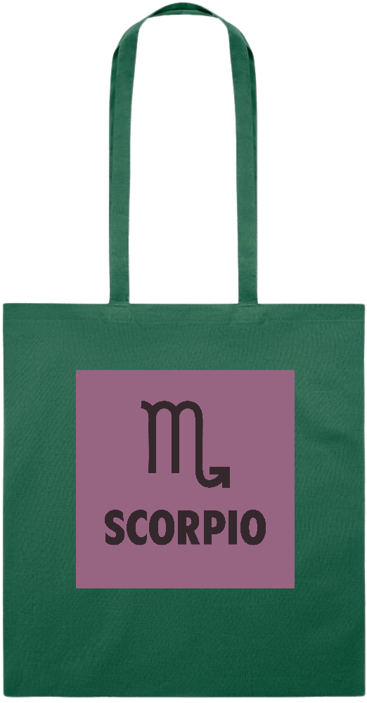 Zodiac Scorpio Design - Essential colored event tote bag_DARK GREEN_front