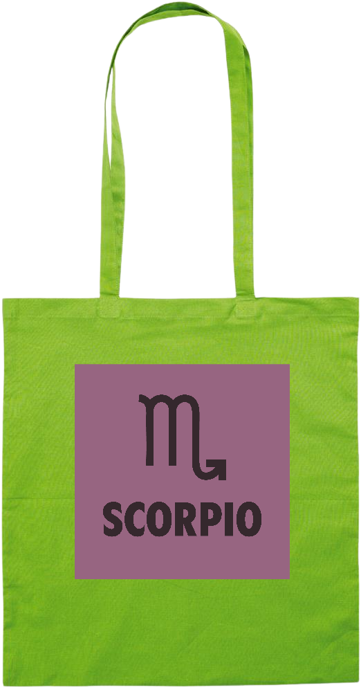 Zodiac Scorpio Design - Essential colored event tote bag_LIME_front