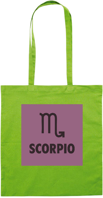 Zodiac Scorpio Design - Essential colored event tote bag_LIME_front