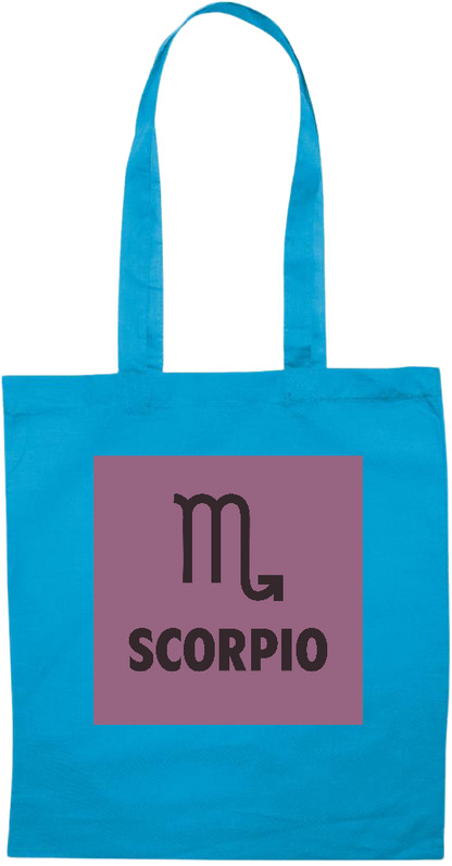 Zodiac Scorpio Design - Essential colored event tote bag_TURQUOISE_front