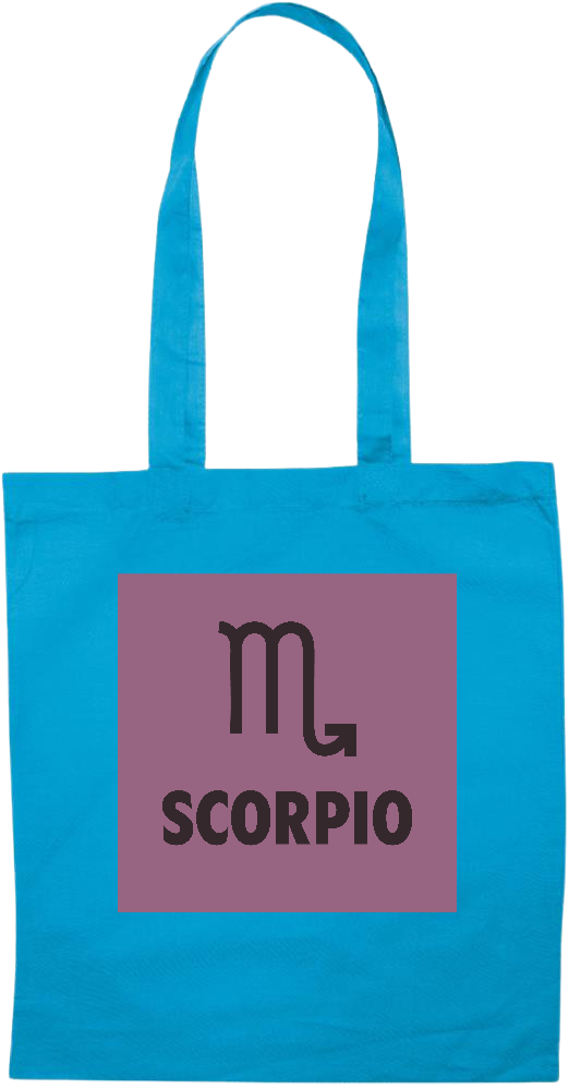 Zodiac Scorpio Design - Essential colored event tote bag_TURQUOISE_front