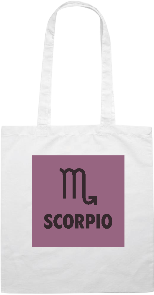 Zodiac Scorpio Design - Essential colored event tote bag_WHITE_front