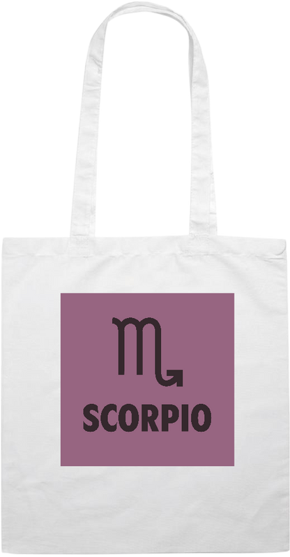 Zodiac Scorpio Design - Essential colored event tote bag_WHITE_front