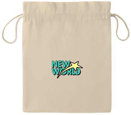 New World Design - Essential medium drawcord gift bag_BEIGE_front