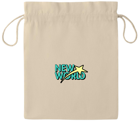 New World Design - Essential medium drawcord gift bag_BEIGE_front