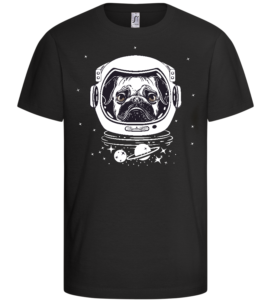 Space Dog Design - Comfort kids fitted t-shirt_DEEP BLACK_front