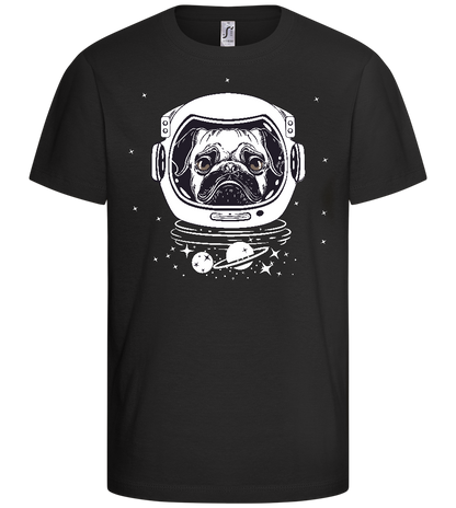 Space Dog Design - Comfort kids fitted t-shirt_DEEP BLACK_front