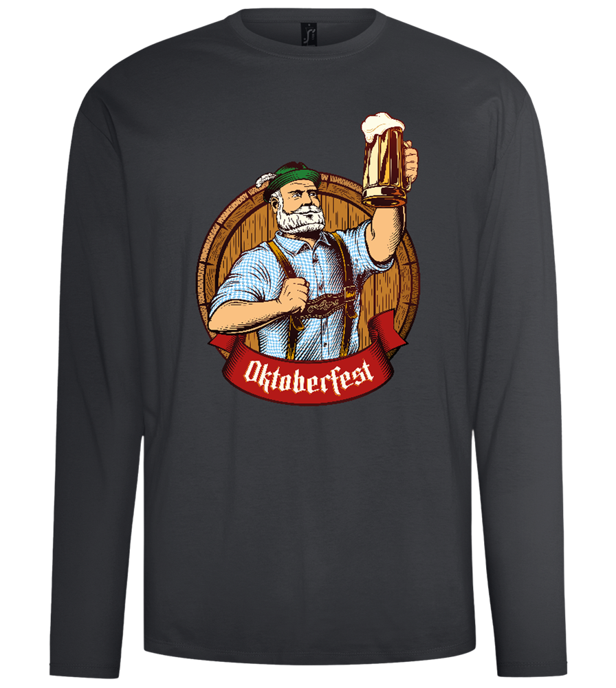 Oktoberfest Man Design - Comfort men's long sleeve t-shirt_DARK GRAY_front