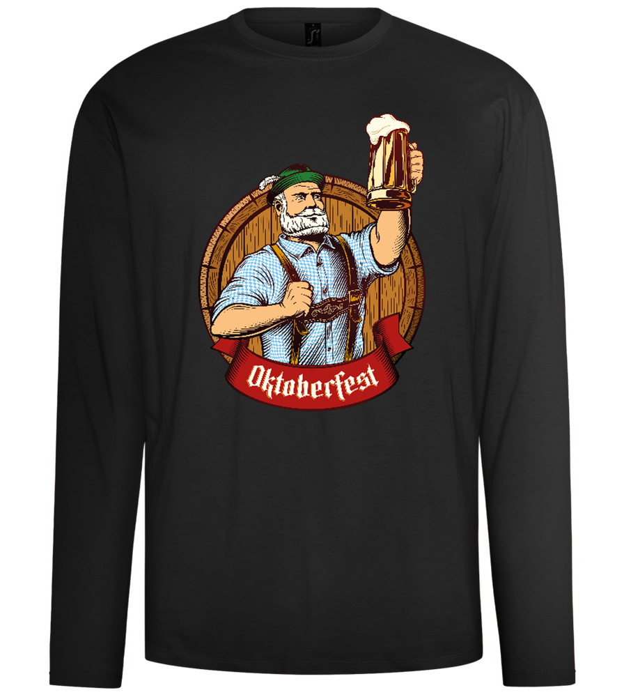 Oktoberfest Man Design - Comfort men's long sleeve t-shirt_DEEP BLACK_front