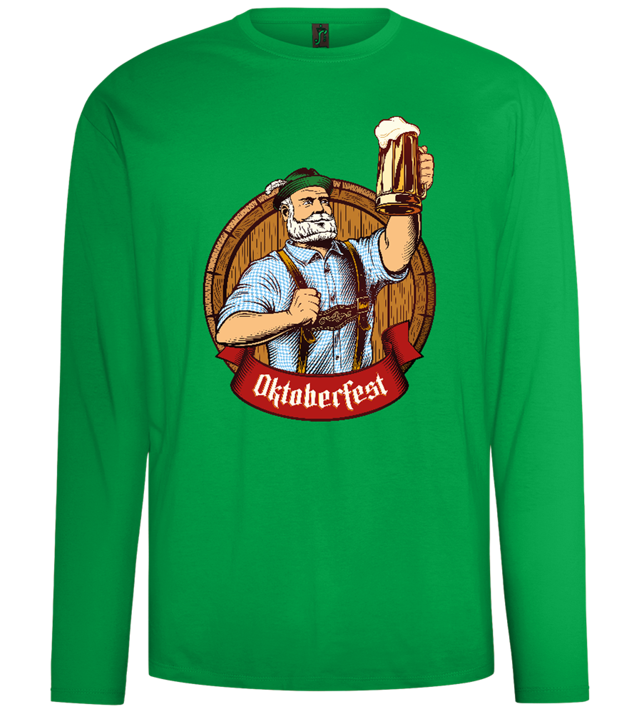 Oktoberfest Man Design - Comfort men's long sleeve t-shirt_MEADOW GREEN_front