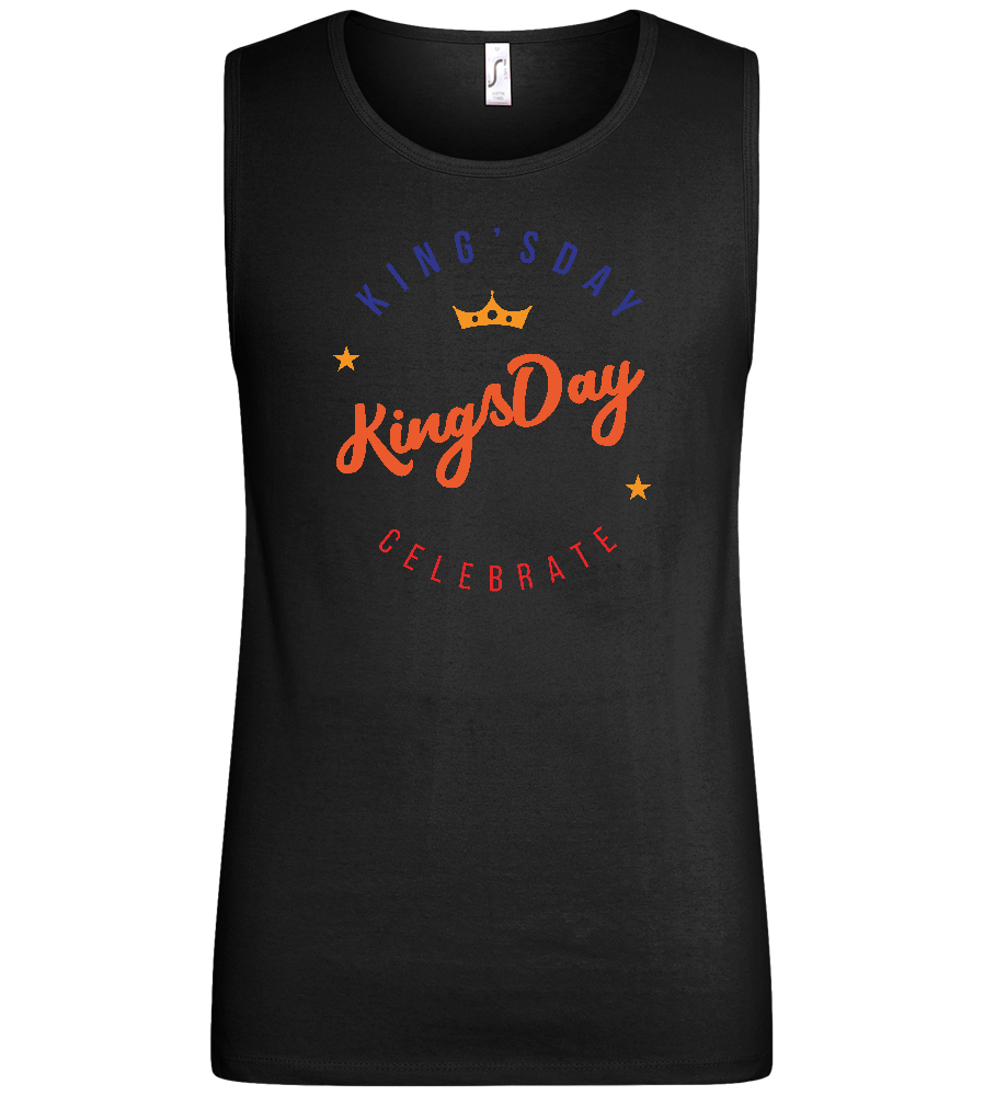 Celebrate Kingsday Crown Design - Basic men's tank top_DEEP BLACK_front