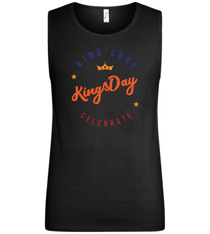 Celebrate Kingsday Crown Design - Basic men's tank top_DEEP BLACK_front