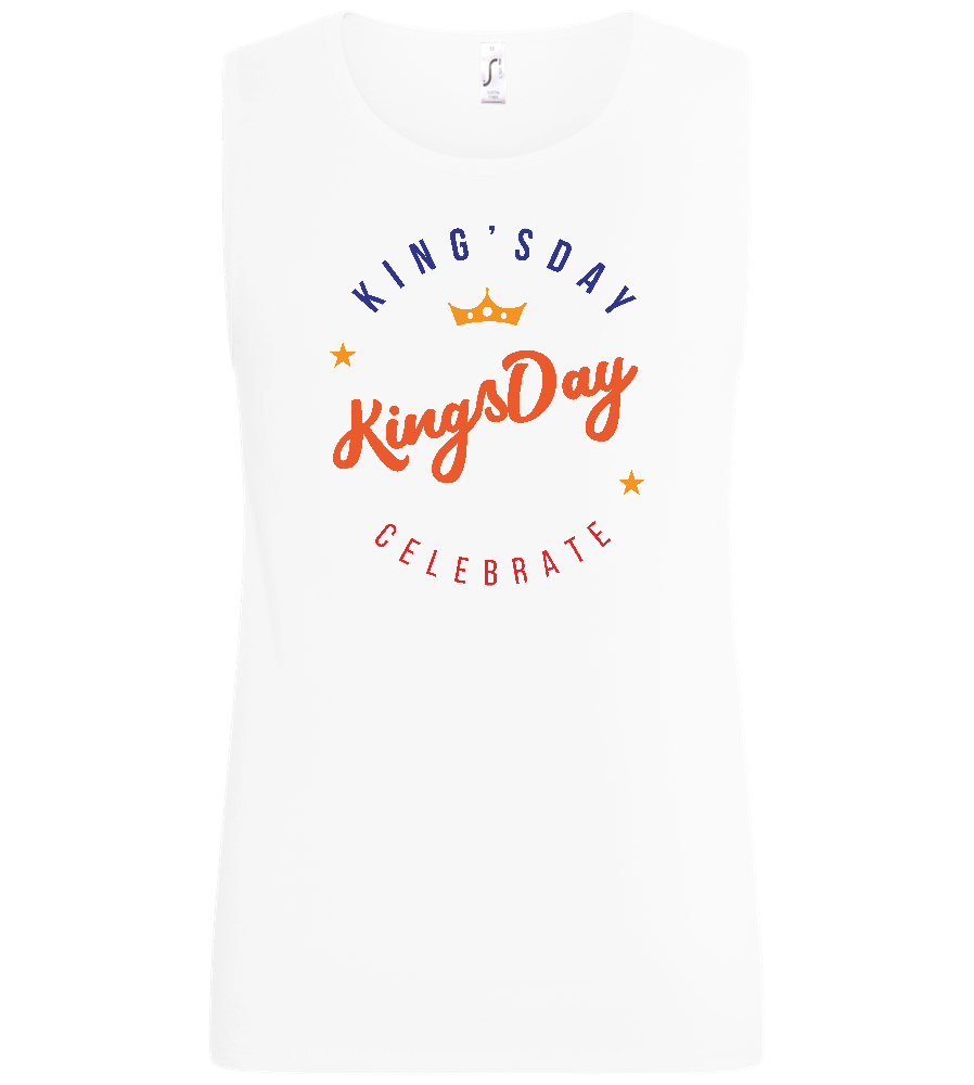 Celebrate Kingsday Crown Design - Basic men's tank top_WHITE_front