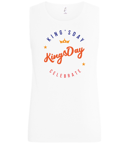 Celebrate Kingsday Crown Design - Basic men's tank top_WHITE_front