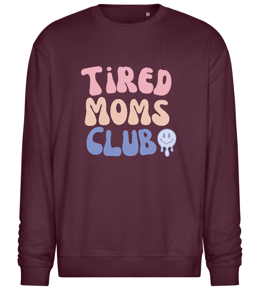 Tired Moms Club Design - Comfort Essential Unisex Sweater_BORDEAUX_front