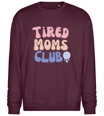 Tired Moms Club Design - Comfort Essential Unisex Sweater_BORDEAUX_front