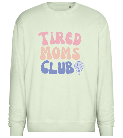 Tired Moms Club Design - Comfort Essential Unisex Sweater_CREAMY GREEN_front