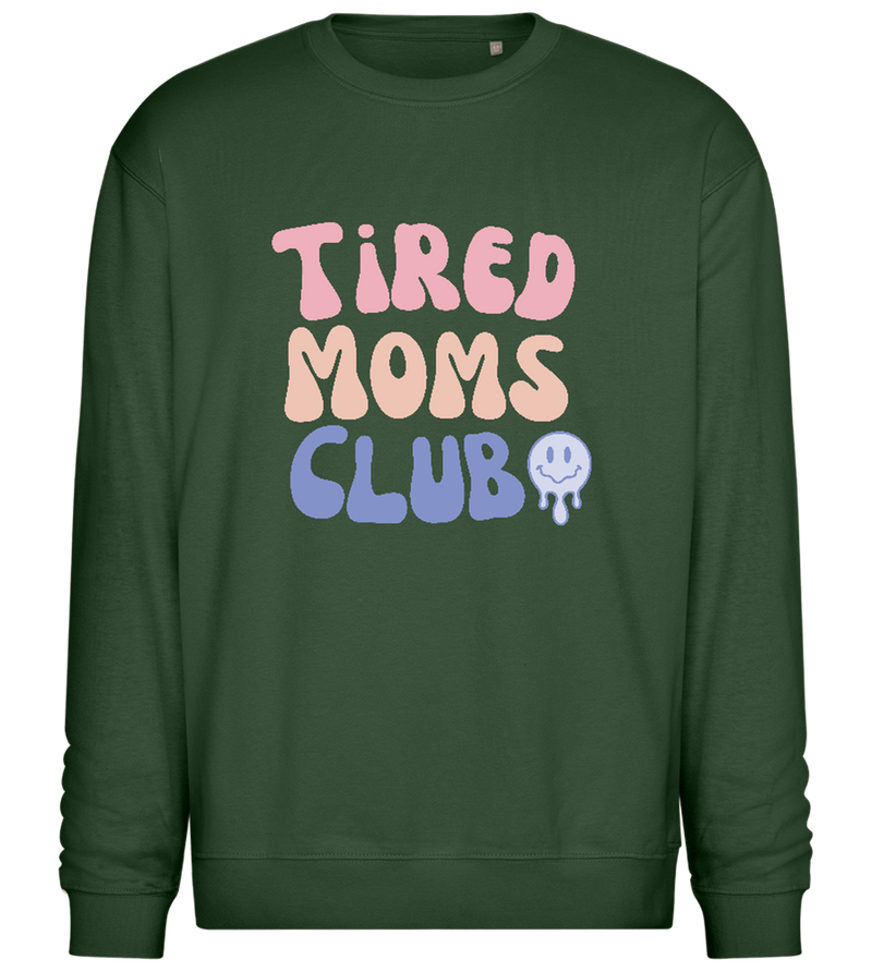 Tired Moms Club Design - Comfort Essential Unisex Sweater_GREEN BOTTLE_front