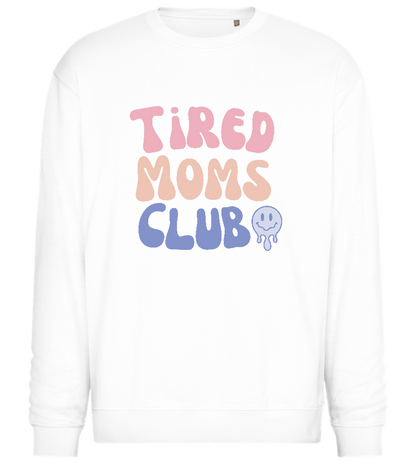 Tired Moms Club Design - Comfort Essential Unisex Sweater_WHITE_front