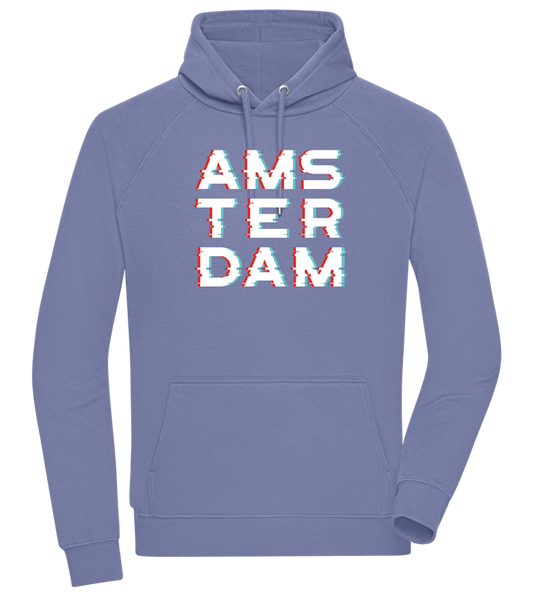 Glitched Amsterdam Design - Comfort unisex hoodie_BLUE_front