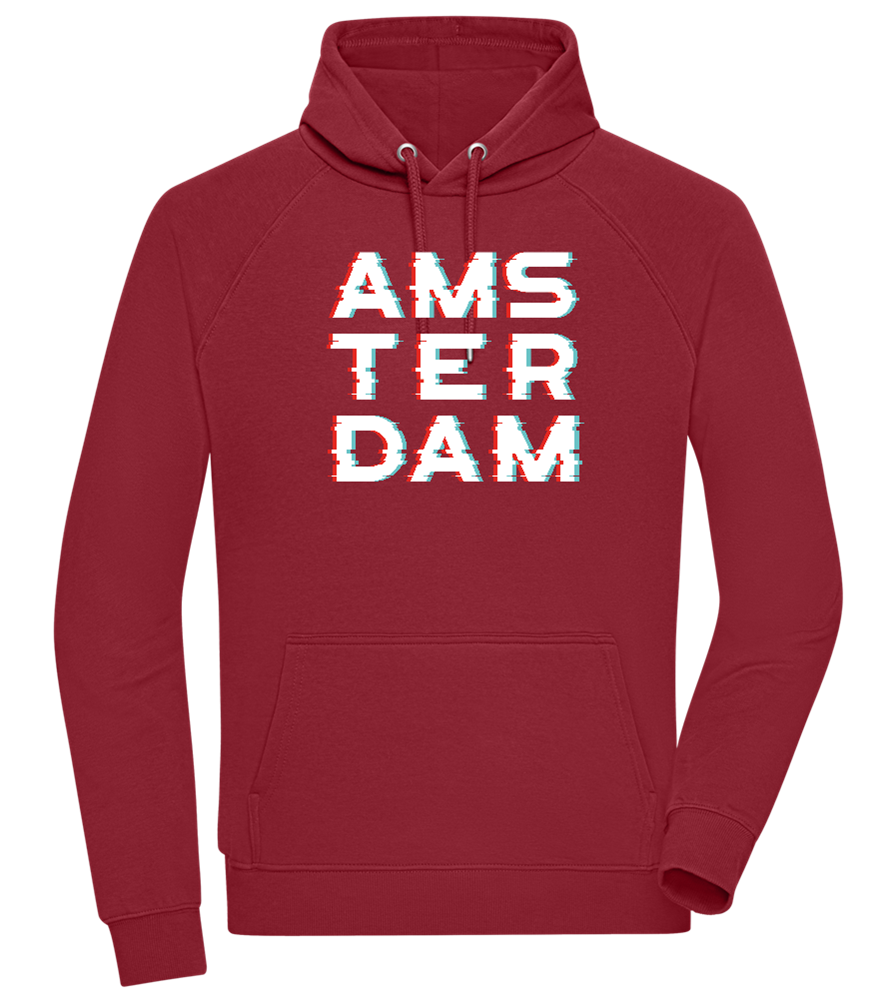 Glitched Amsterdam Design - Comfort unisex hoodie_BORDEAUX_front