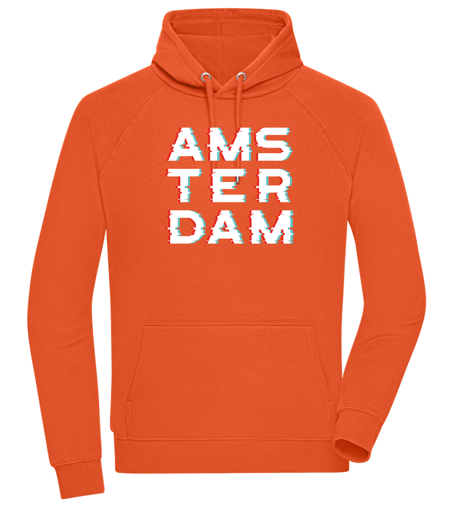 Glitched Amsterdam Design - Comfort unisex hoodie_BURNT ORANGE_front