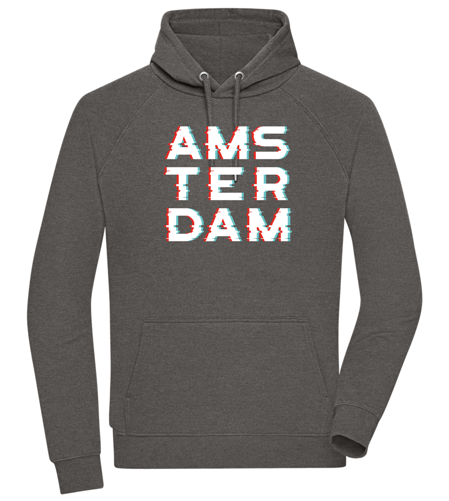 Glitched Amsterdam Design - Comfort unisex hoodie_CHARCOAL CHIN_front