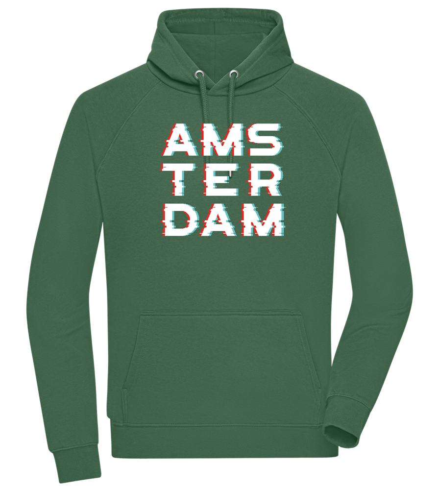 Glitched Amsterdam Design - Comfort unisex hoodie_GREEN BOTTLE_front