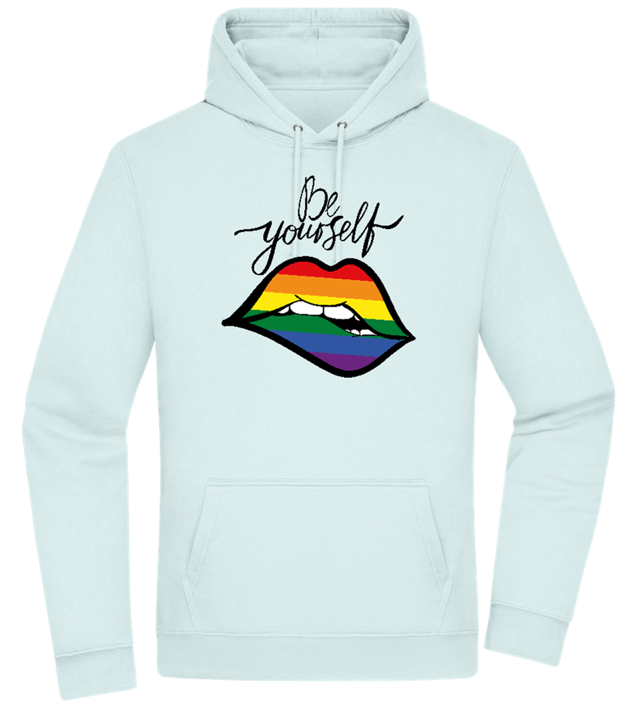 Be Yourself Rainbow Lips Design - Premium Essential Unisex Hoodie_ARCTIC BLUE_front