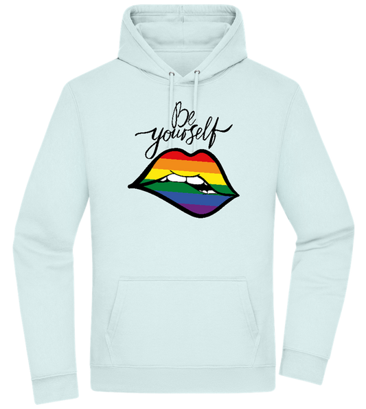 Be Yourself Rainbow Lips Design - Premium Essential Unisex Hoodie_ARCTIC BLUE_front