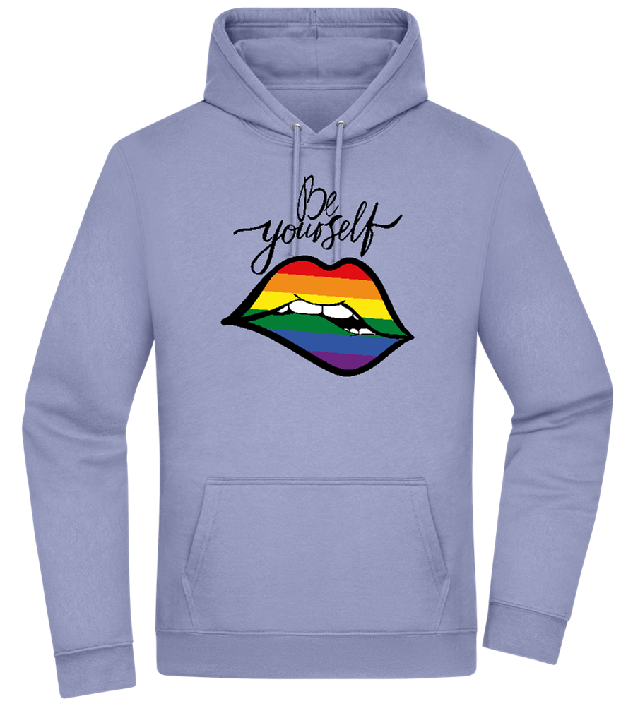 Be Yourself Rainbow Lips Design - Premium Essential Unisex Hoodie_BLUE_front