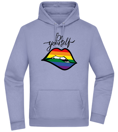 Be Yourself Rainbow Lips Design - Premium Essential Unisex Hoodie_BLUE_front