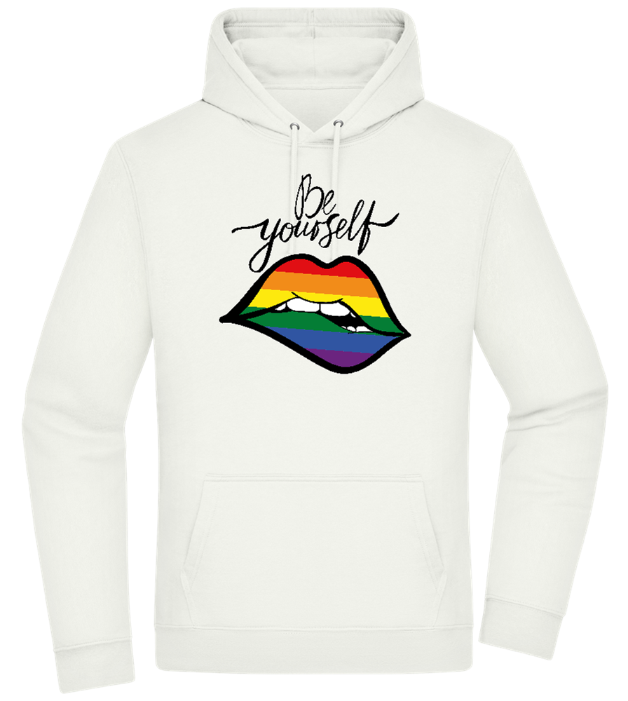 Be Yourself Rainbow Lips Design - Premium Essential Unisex Hoodie_CREAMY GREEN_front