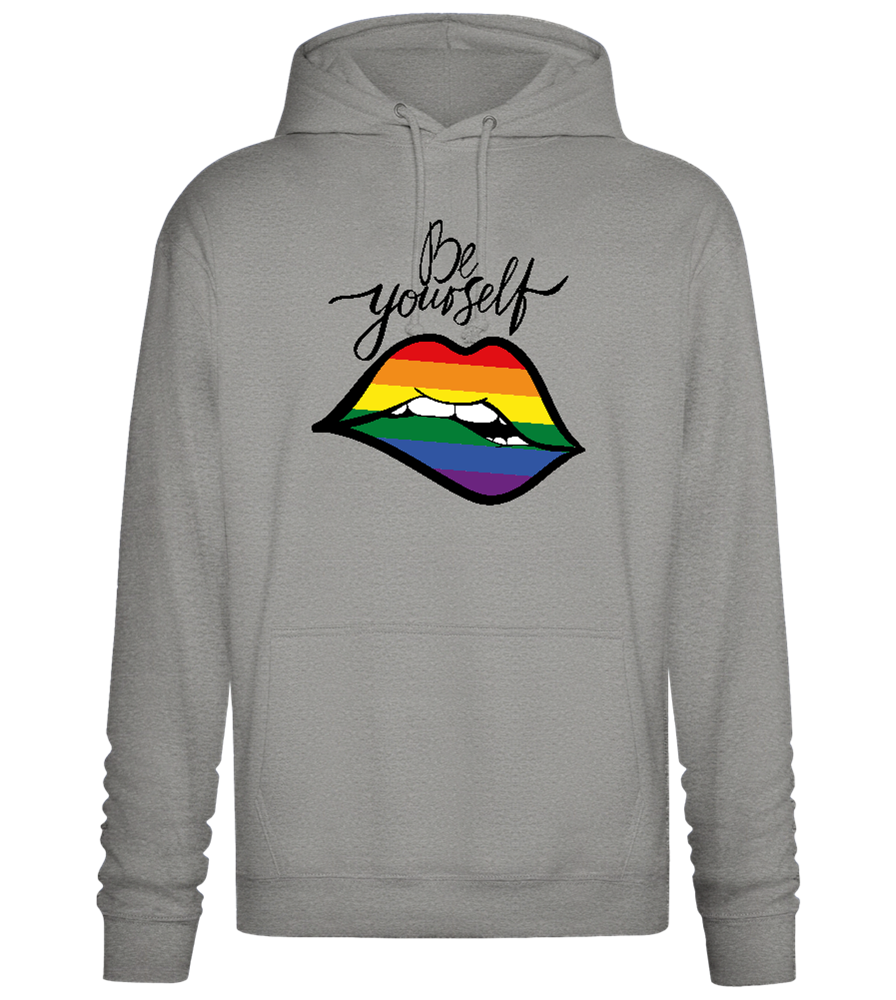 Be Yourself Rainbow Lips Design - Premium Essential Unisex Hoodie_ORION GREY II_front