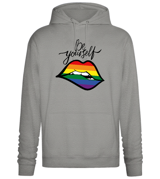 Be Yourself Rainbow Lips Design - Premium Essential Unisex Hoodie_ORION GREY II_front