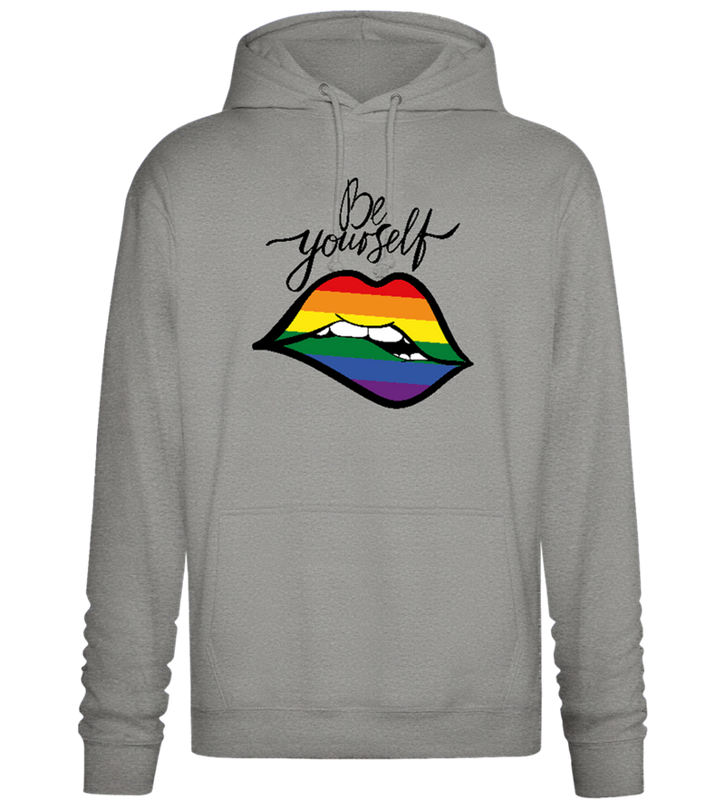 Be Yourself Rainbow Lips Design - Premium Essential Unisex Hoodie_ORION GREY II_front