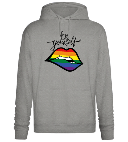 Be Yourself Rainbow Lips Design - Premium Essential Unisex Hoodie_ORION GREY II_front